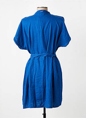 Robe courte manches courtes manches courtes bleu ELLE EST OU LA MER femme