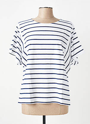 T-shirt coupe droite manches courtes bleu ELLE EST OU LA MER femme