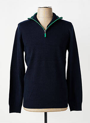 Pull stretch manches longues bleu ELLE EST OU LA MER homme