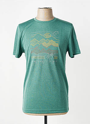 T-shirt tissage chiné manches courtes vert LAFUMA homme