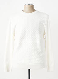Pull stretch manches longues blanc ELLE EST OU LA MER homme