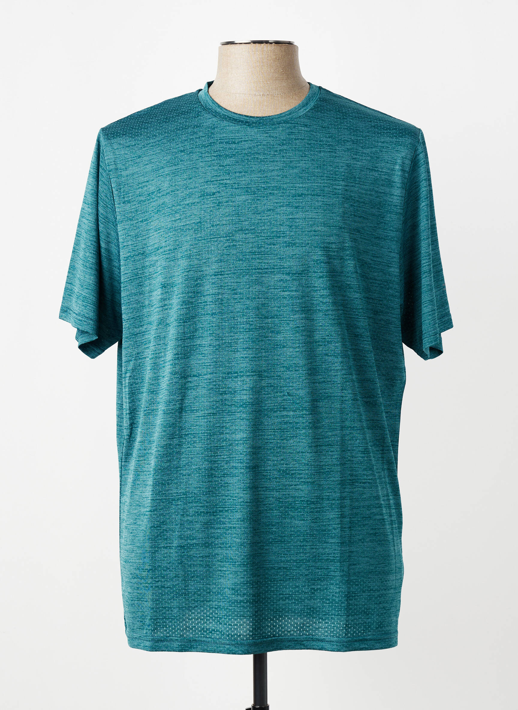 T-shirt tissage chiné manches courtes vert RUKKA homme