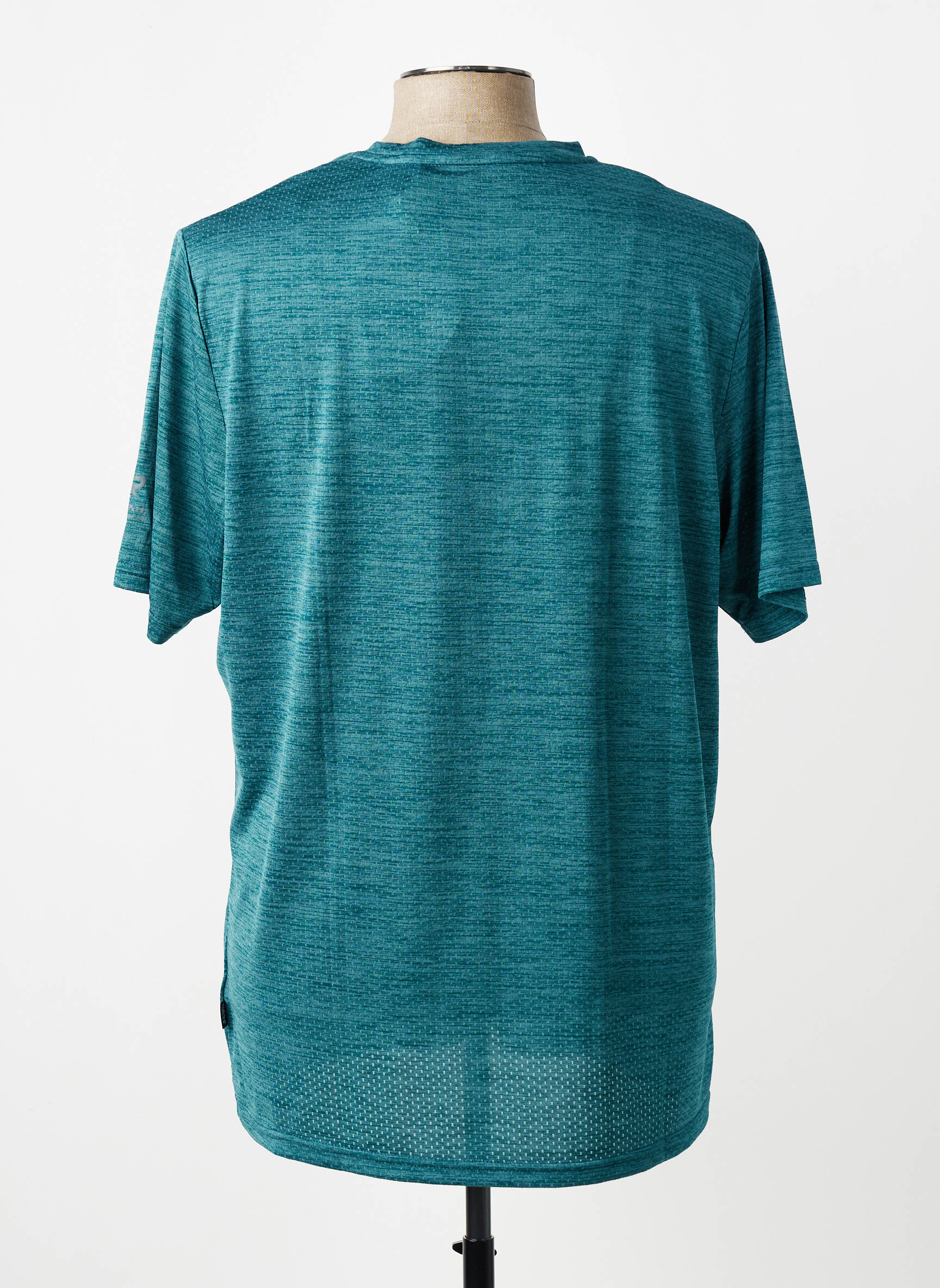 T-shirt tissage chiné manches courtes vert RUKKA homme