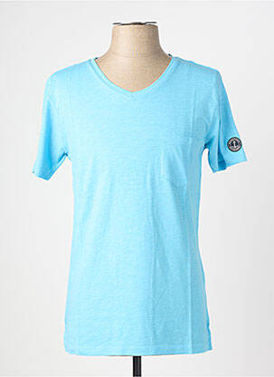 T-shirt coupe cintrée manches courtes bleu clair EUROPANN homme