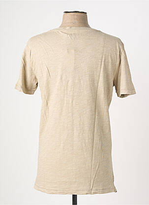 T-shirt tissage chiné manches courtes marron EUROPANN homme