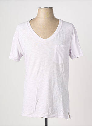 T-shirt tissage chiné manches courtes violet EUROPANN homme