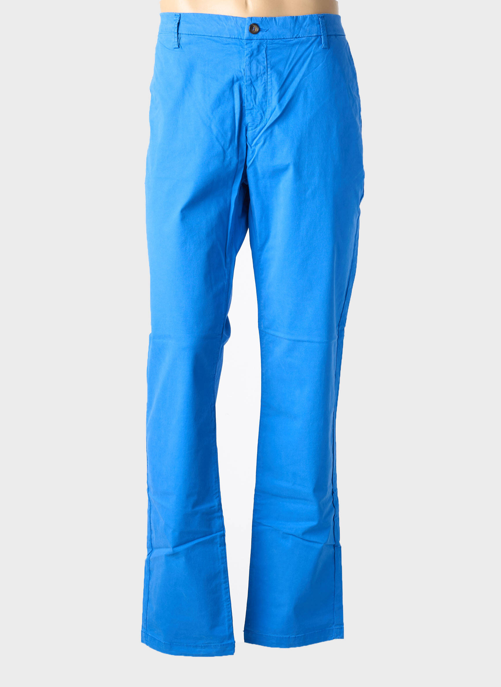 Pantalon chino tissage popeline taille normale bleu fonce EUROPANN homme