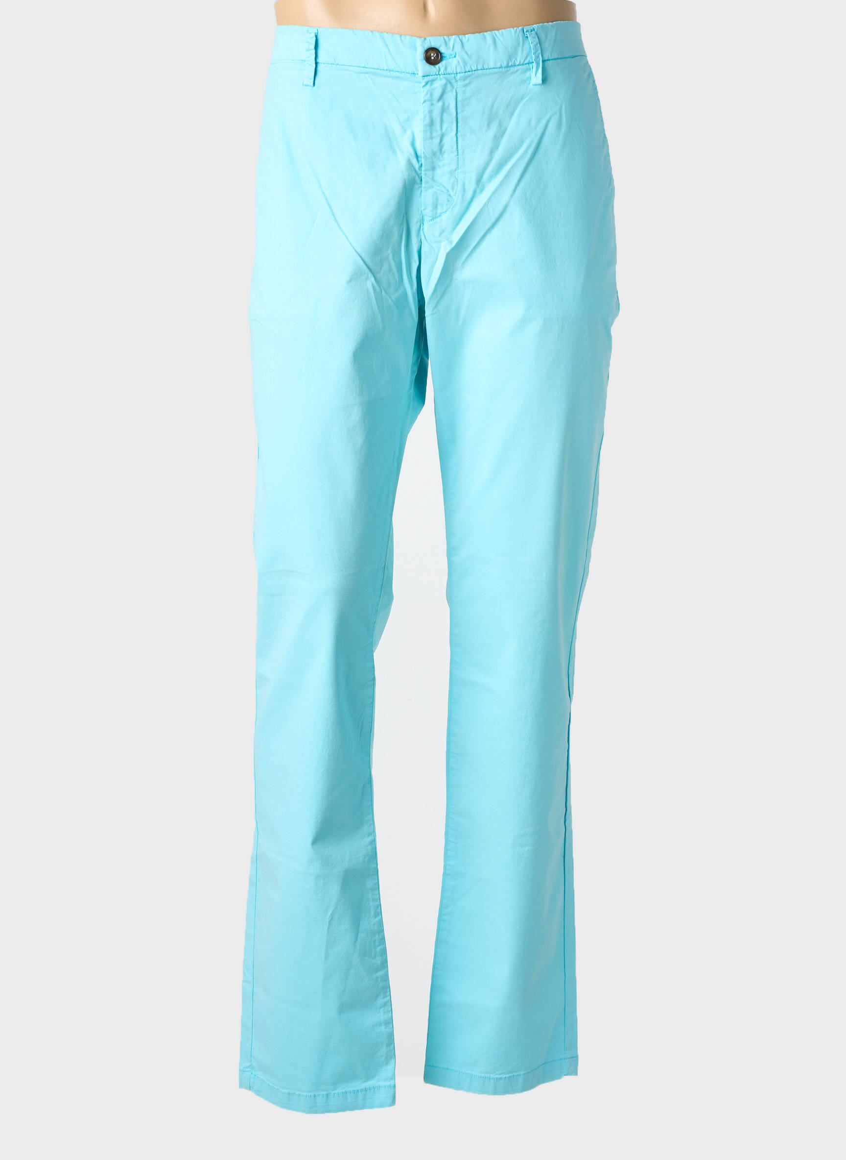 Pantalon chino tissage popeline taille normale bleu clair EUROPANN homme
