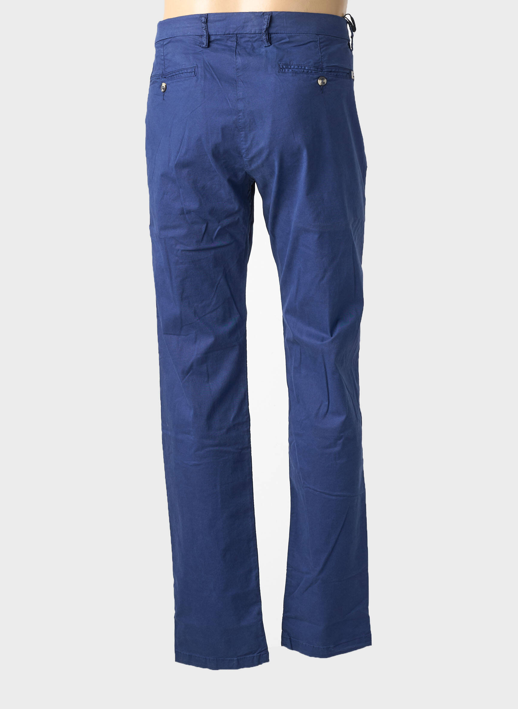 Pantalon chino tissage popeline taille normale bleu fonce EUROPANN homme