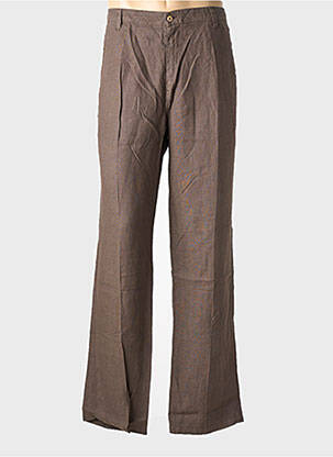 Pantalon chino tissage popeline taille normale marron EUROPANN homme