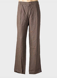 Pantalon chino tissage popeline taille normale marron EUROPANN homme