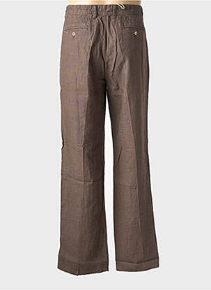 Pantalon chino tissage popeline taille normale marron EUROPANN homme