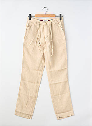 Pantalon slim tissage popeline taille normale beige EUROPANN homme