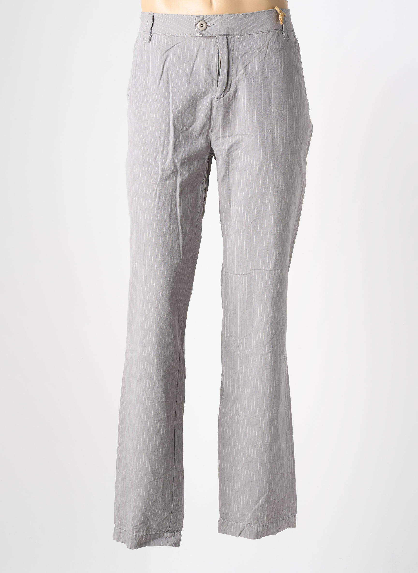Pantalon chino tissage popeline taille normale gris EUROPANN homme