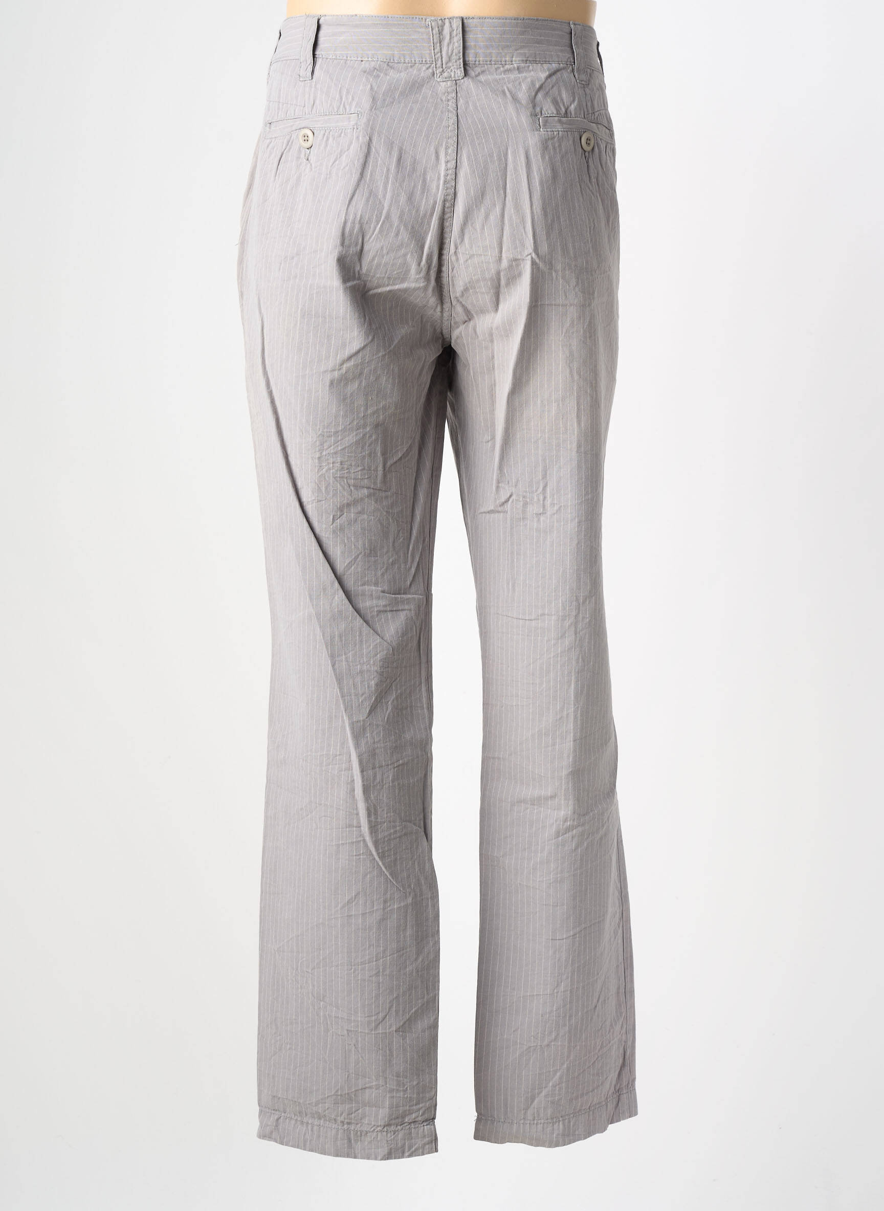 Pantalon chino tissage popeline taille normale gris EUROPANN homme