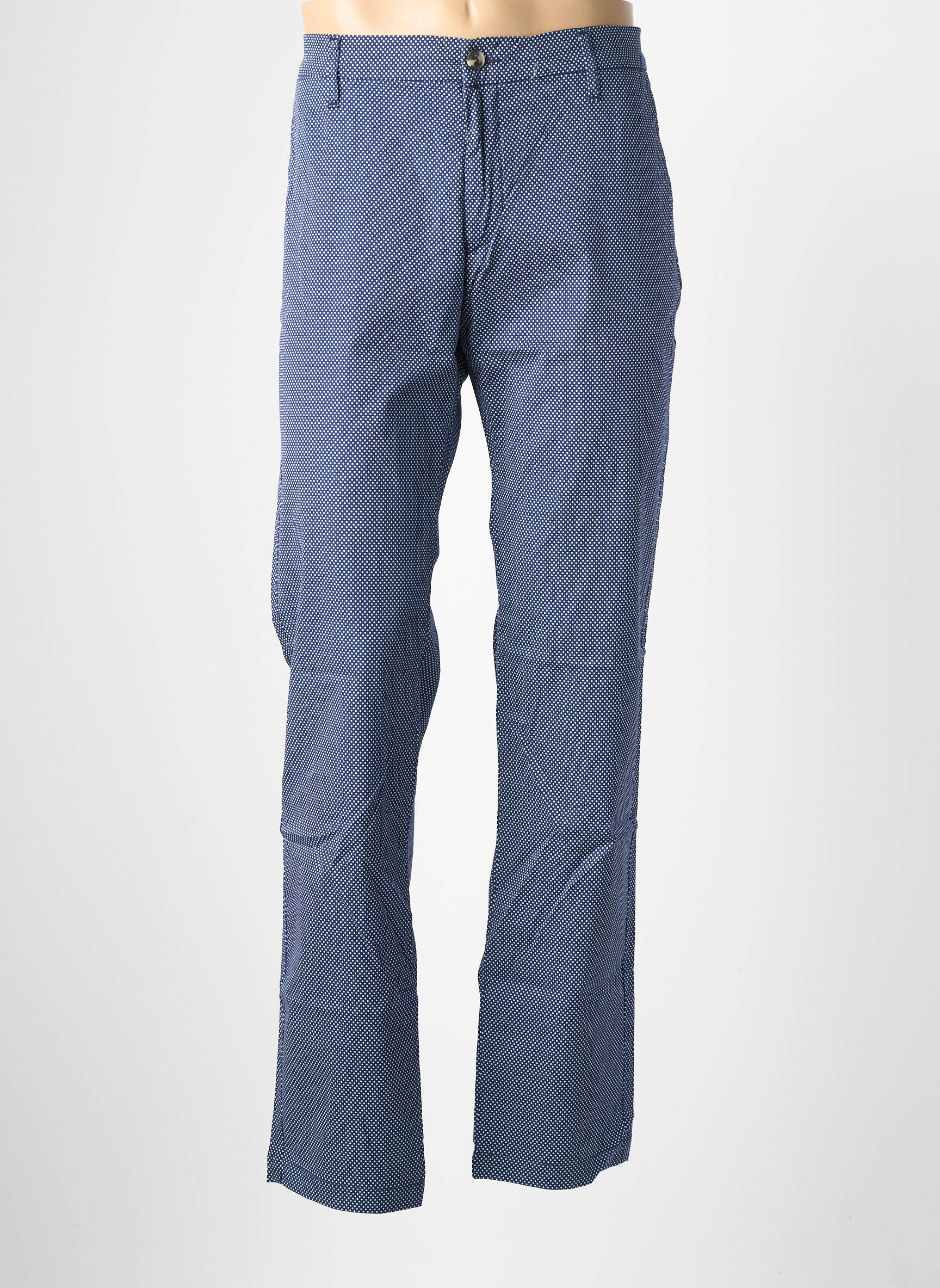 Pantalon chino tissage popeline taille normale bleu EUROPANN homme