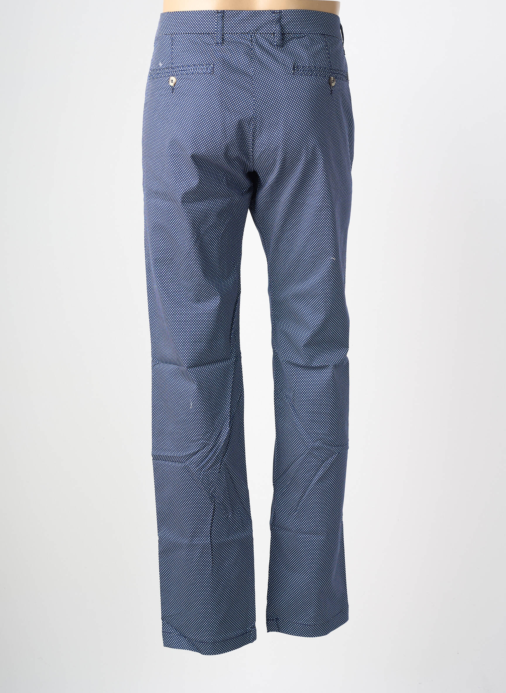 Pantalon chino tissage popeline taille normale bleu EUROPANN homme