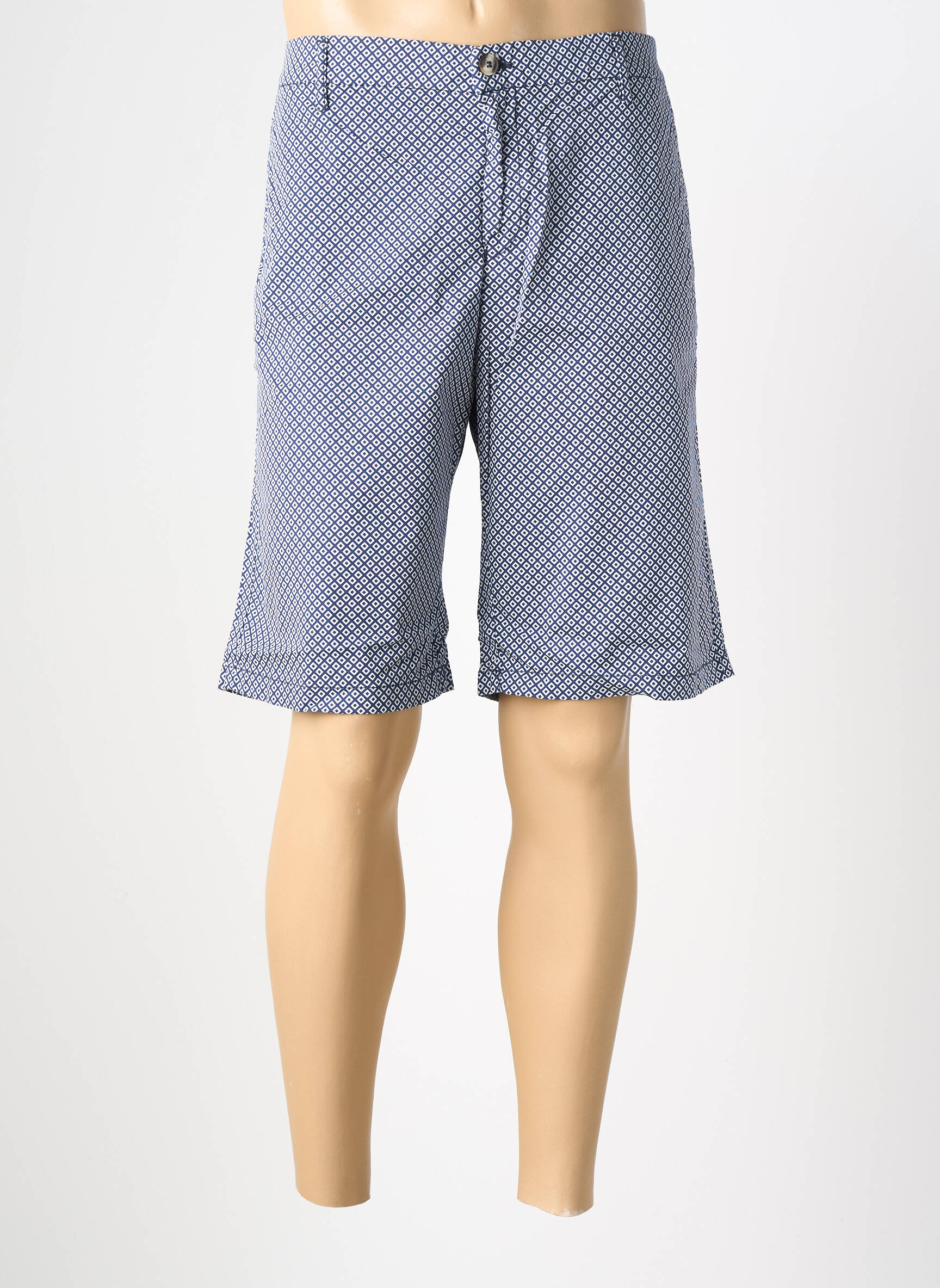 Bermuda tissage popeline taille normale bleu EUROPANN homme