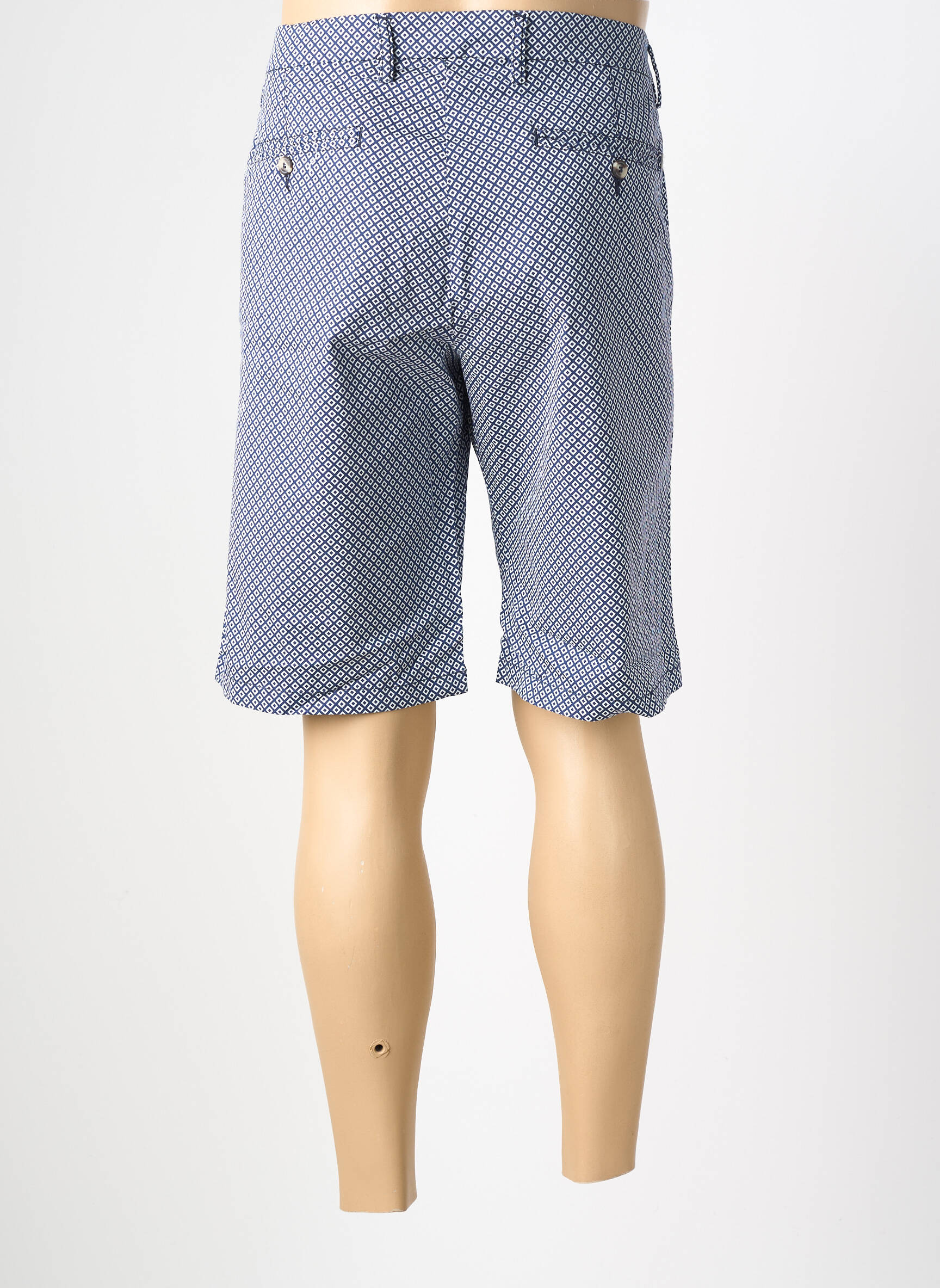 Bermuda tissage popeline taille normale bleu EUROPANN homme