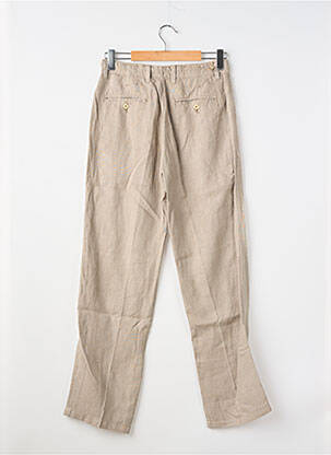 Pantalon droit tissage popeline taille normale marron EUROPANN homme