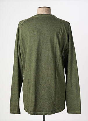 T-shirt col tunisien manches longues vert IRON AND RESIN homme