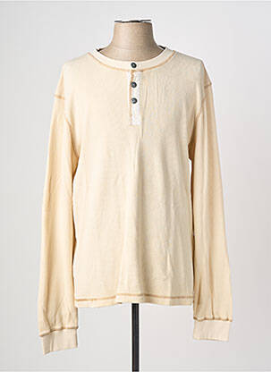 T-shirt col tunisien manches longues beige IRON AND RESIN homme