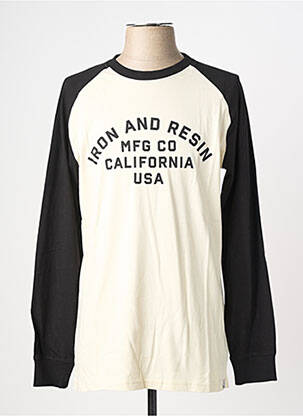 T-shirt coupe cintrée manches longues beige IRON AND RESIN homme