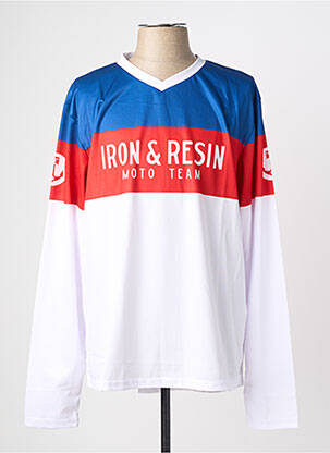 T-shirt coupe cintrée manches longues blanc IRON AND RESIN homme