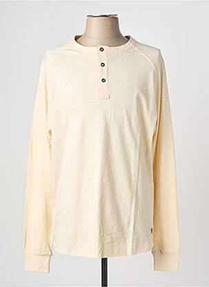 T-shirt col tunisien manches longues beige IRON AND RESIN homme