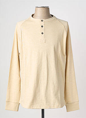 T-shirt col tunisien manches longues beige IRON AND RESIN homme