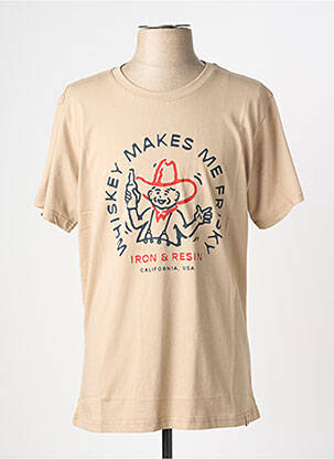 T-shirt coupe cintrée manches courtes beige IRON AND RESIN homme