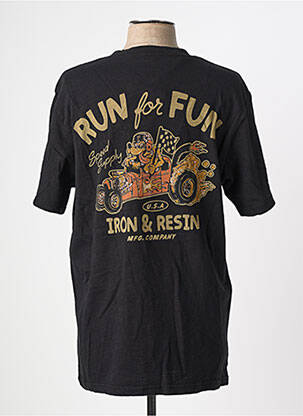 T-shirt coupe cintrée manches courtes noir IRON AND RESIN homme