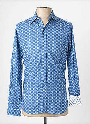 Chemise manches longues imprimé fantaisie bleu EUROPANN homme
