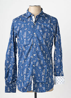 Chemise manches longues imprimé fantaisie bleu EUROPANN homme
