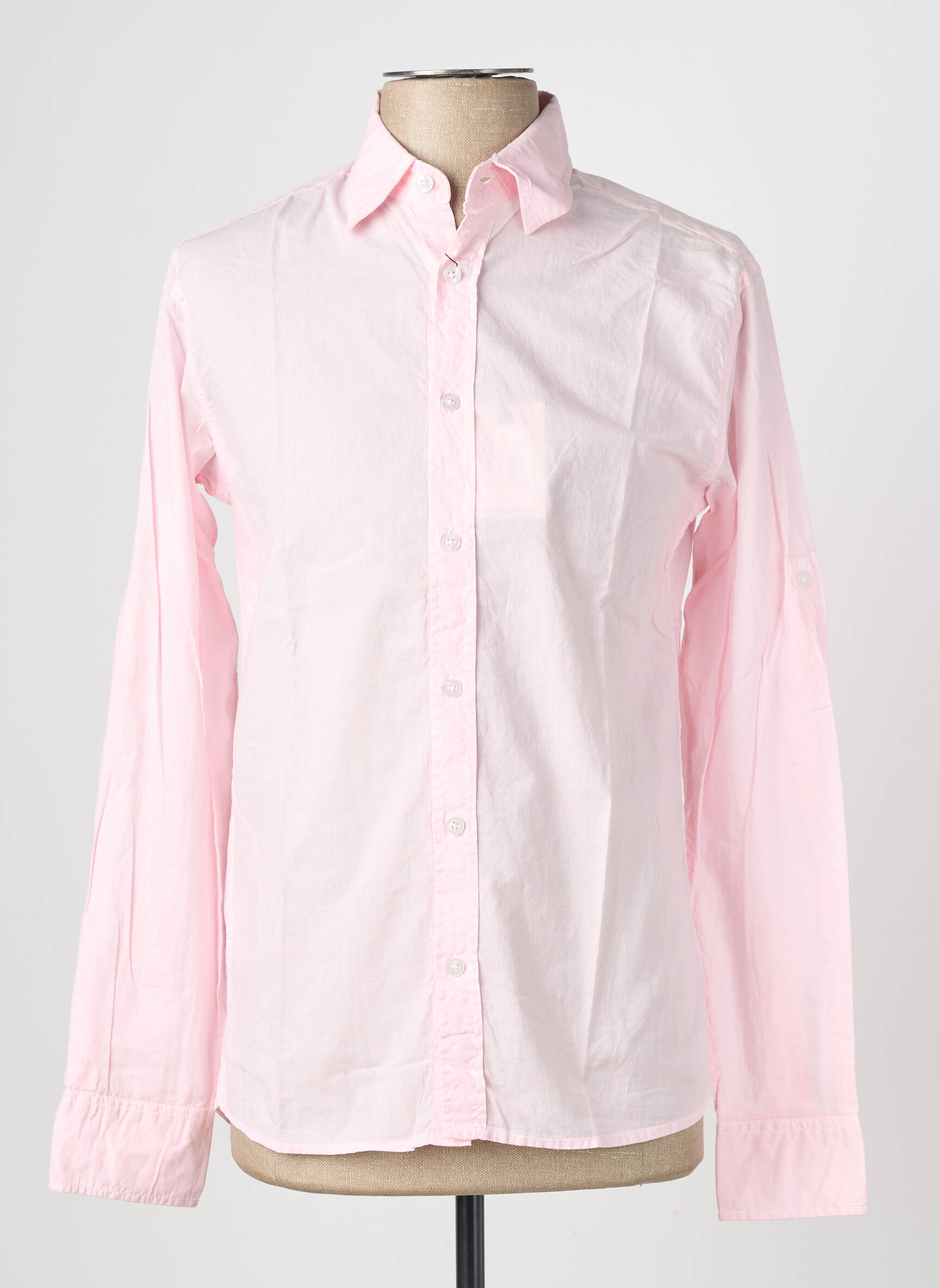 Chemise manches longues coupe cintrée rose clair EUROPANN homme