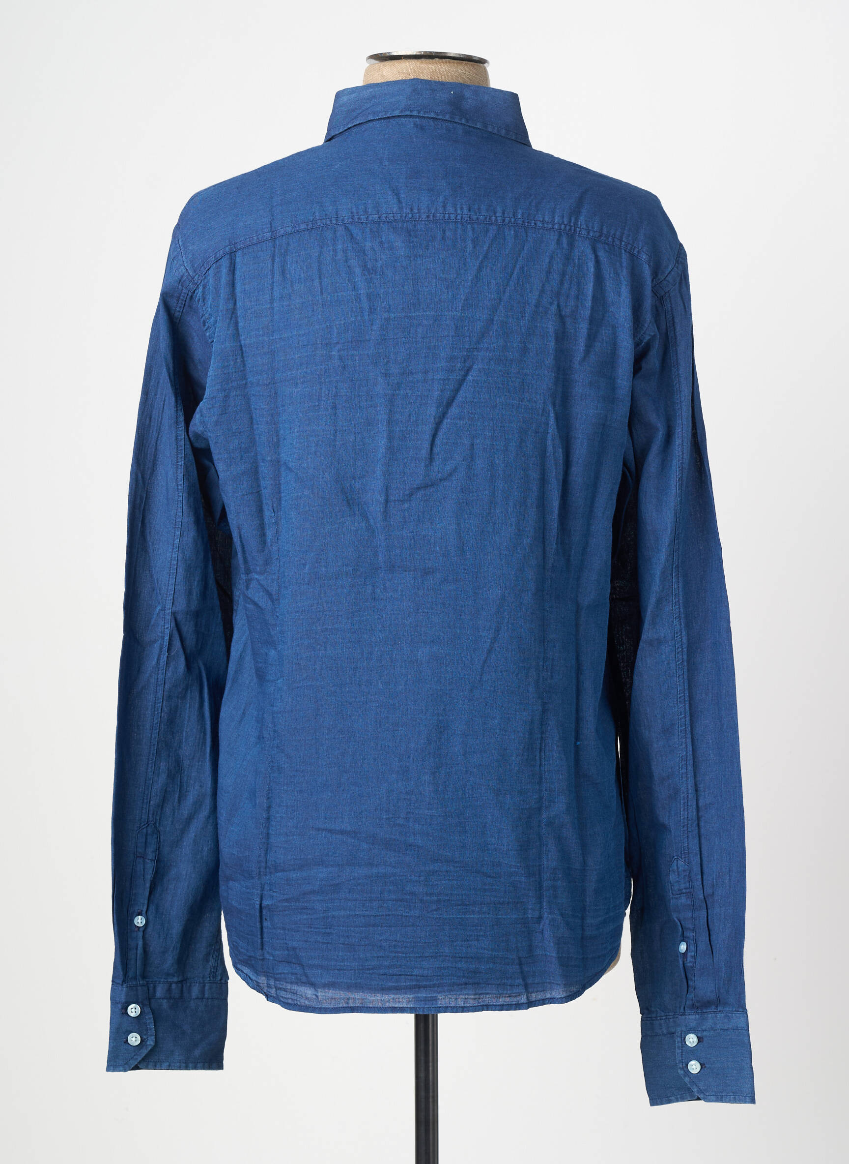 Chemise manches longues coupe droite bleu EUROPANN homme