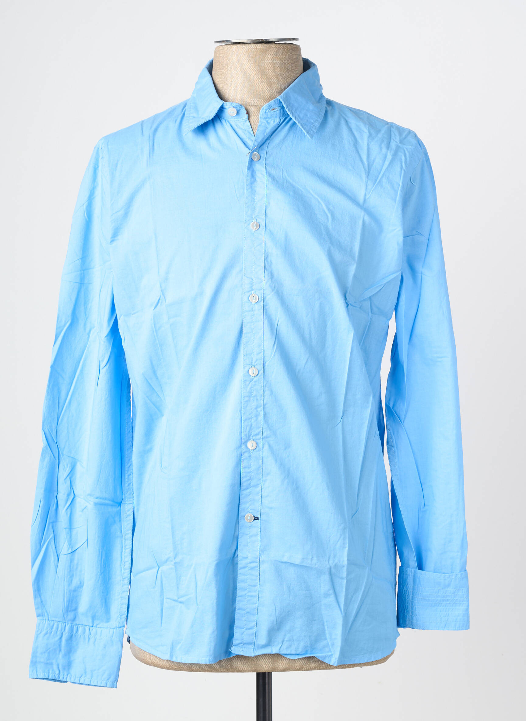Chemise manches longues coupe cintrée bleu EUROPANN homme