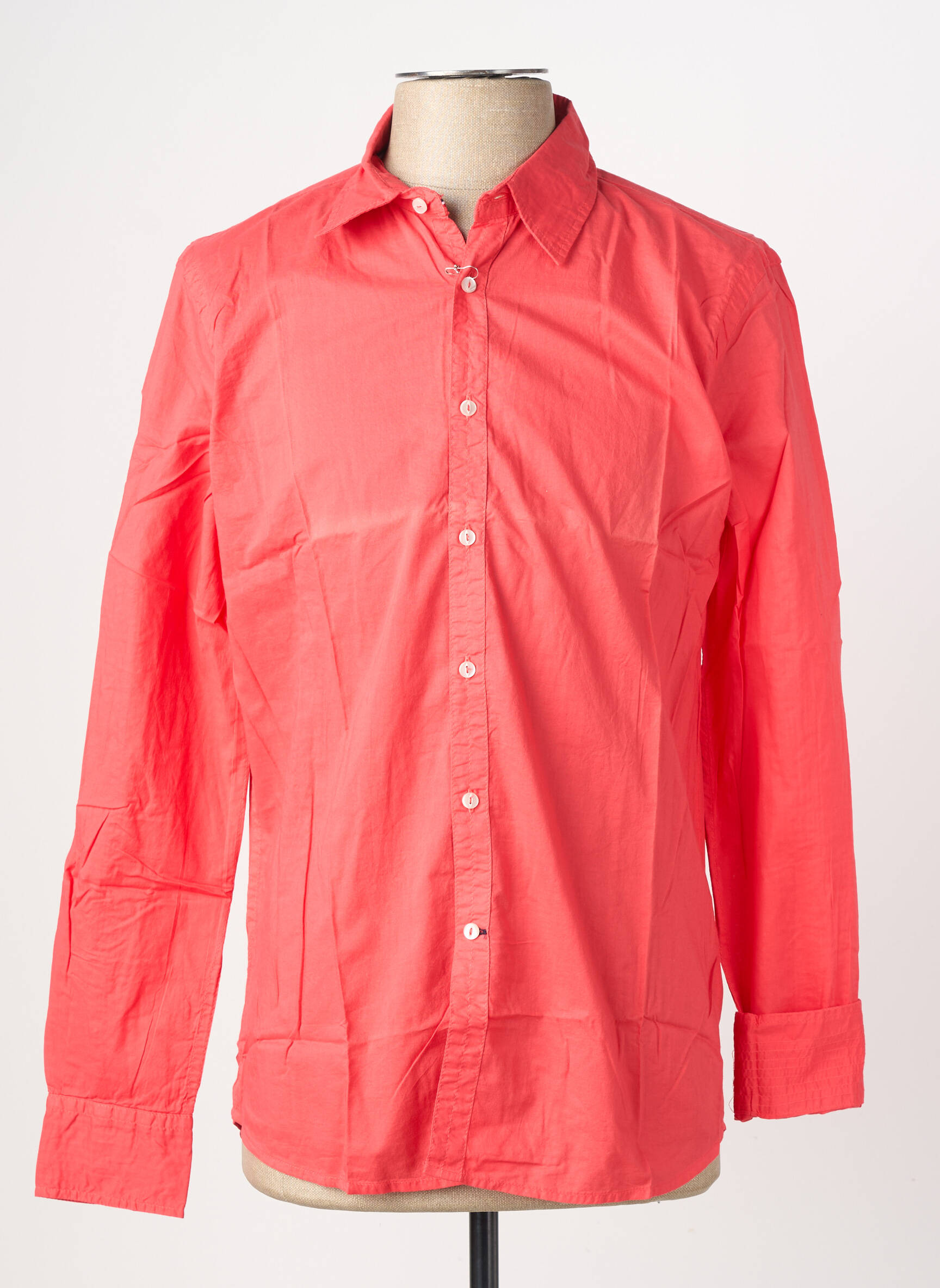 Chemise manches longues coupe cintrée rouge EUROPANN homme