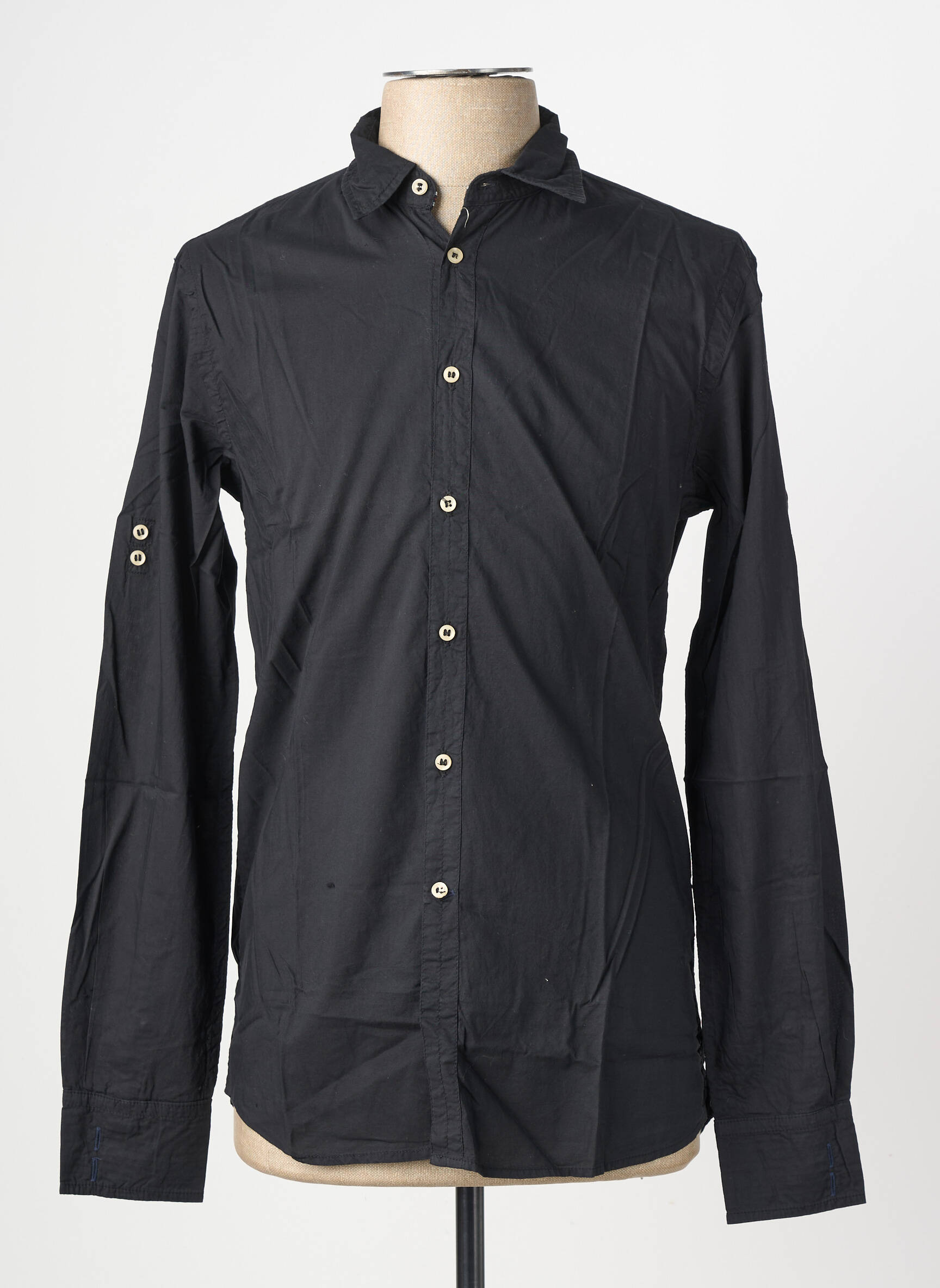 Chemise manches longues coupe cintrée noir EUROPANN homme