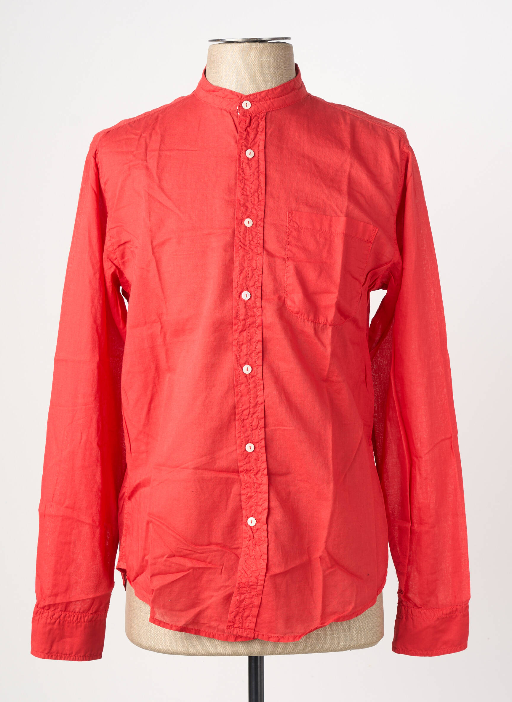 Chemise manches longues coupe cintrée rouge EUROPANN homme
