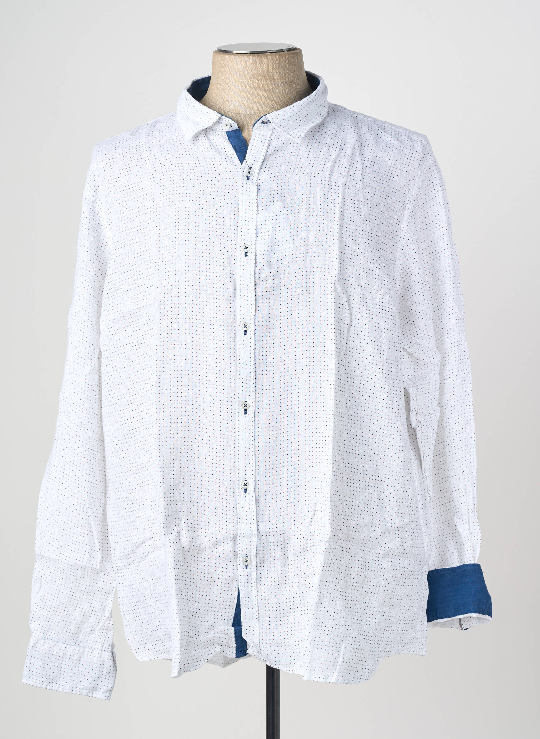 Chemise manches longues coupe droite blanc EUROPANN homme