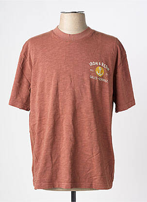 T-shirt stretch manches courtes marron IRON AND RESIN homme