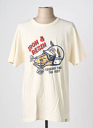T-shirt stretch manches longues beige IRON AND RESIN homme