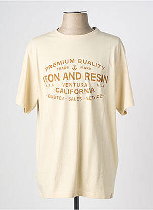 T-shirt stretch manches courtes beige IRON AND RESIN homme