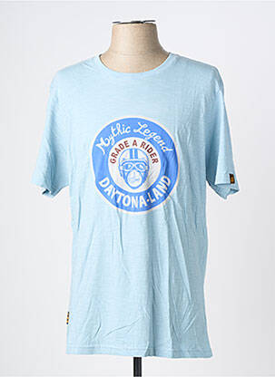T-shirt coupe cintrée manches courtes bleu DAYTONA homme
