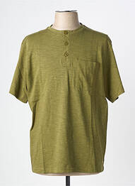 T-shirt col tunisien manches courtes vert IRON AND RESIN homme