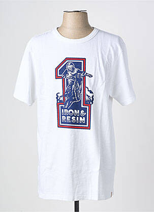T-shirt stretch manches courtes blanc IRON AND RESIN homme