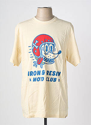 T-shirt stretch manches courtes beige IRON AND RESIN homme