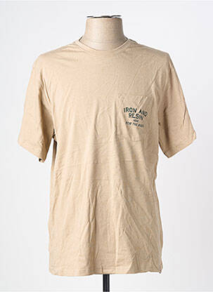 T-shirt coupe cintrée manches courtes beige IRON AND RESIN homme