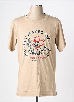 T-shirt bio manches courtes beige IRON AND RESIN homme